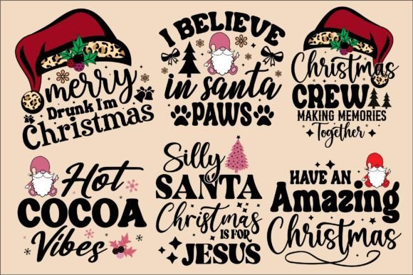 Christmas Family T-Shirt Design Graphics Bundle