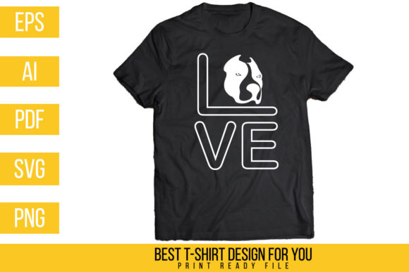 Funny Love Dog Tshirt Design: Graphics & Print Templates