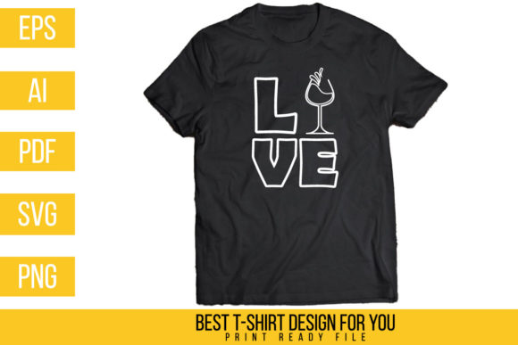 Funny Love Wine Tshirt Design 01: Graphics & Print Templates