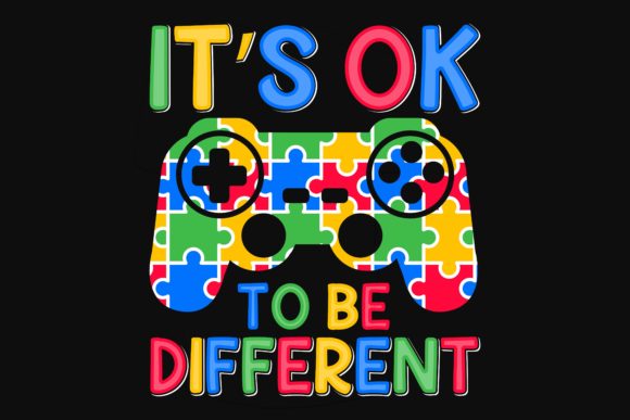 Game Autism Typography T-shirt Design: Graphics for Crafts & Purpose-Driven Brands
