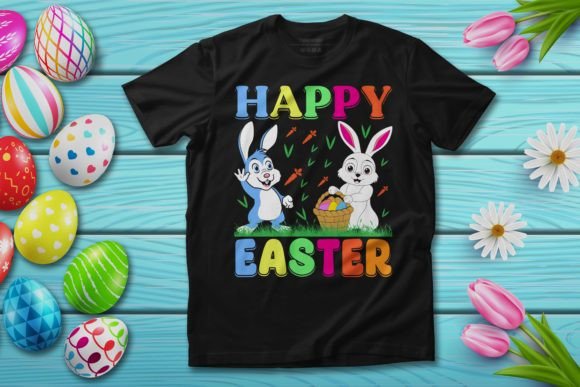 Happy Easter Funny Bunny Design: Graphics for T-Shirt Designs