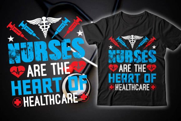 Nurse Typographic T-Shirt Design Vector Graphics