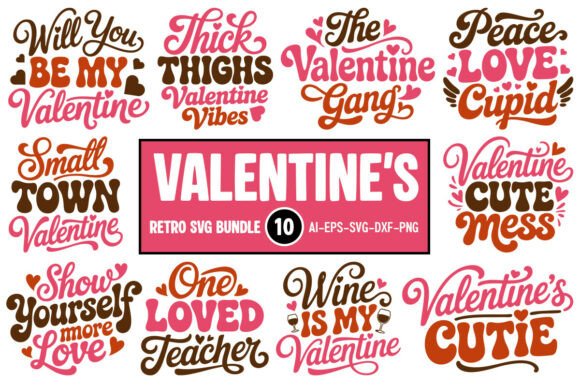 Valentine’s Retro SVG Design Bundle: Graphics for T-Shirt Designs